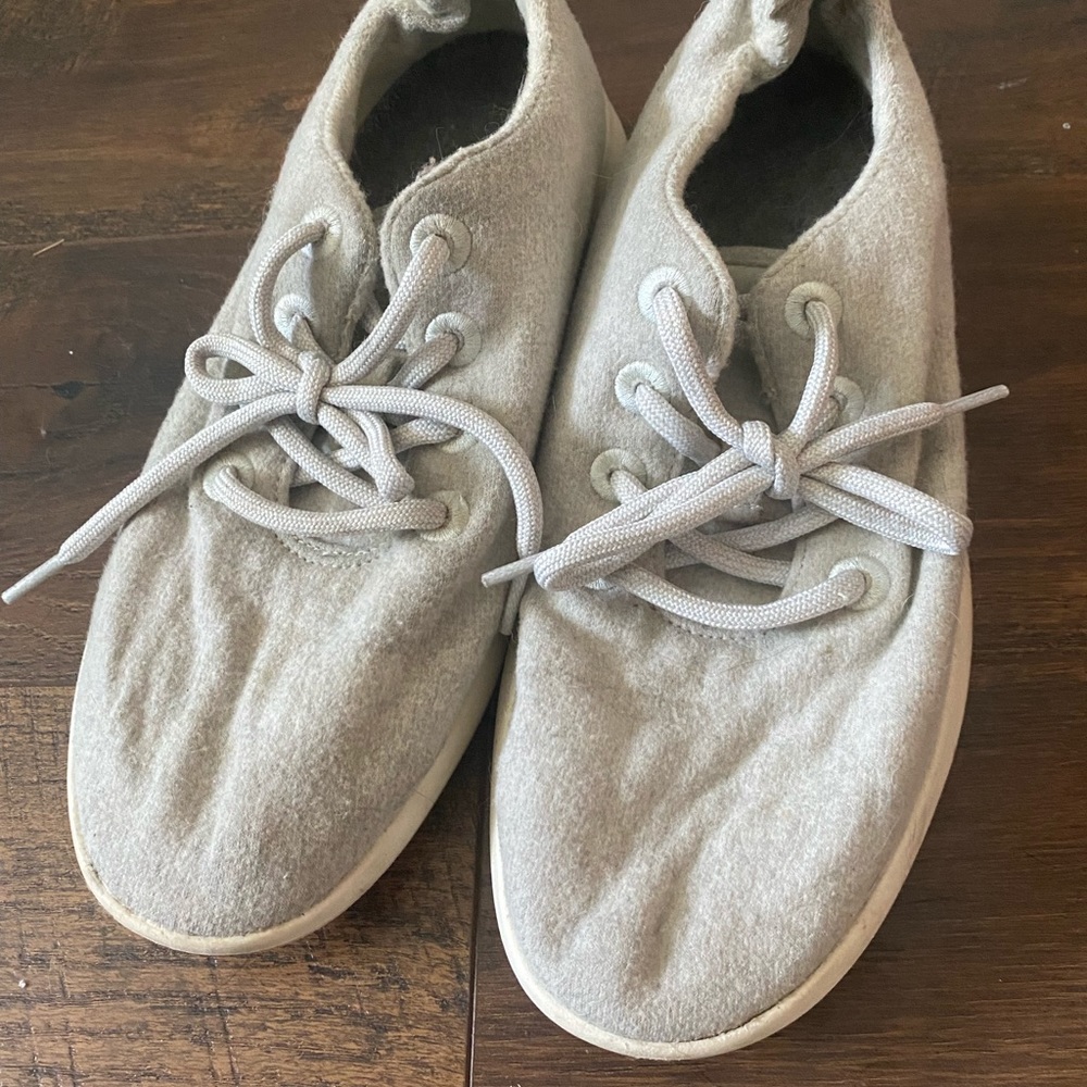 Light grey allbirds wool runners